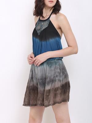 blue black halter neck romper - 14453643 - Standard Image - 2