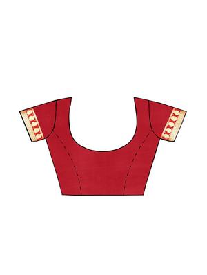The Chennai Silks red mysore silk saree with blouse - 14454371 - Standard Image - 2