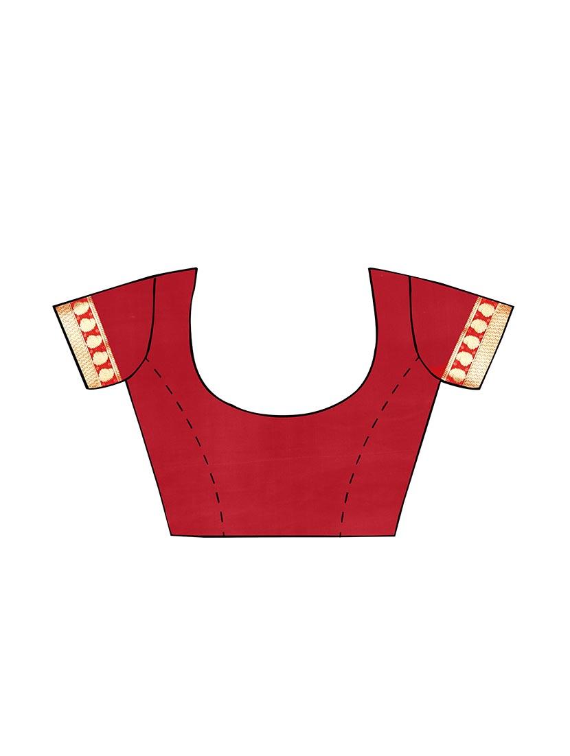 The Chennai Silks red mysore silk saree with blouse - 14454371 - Zoom Image - 2
