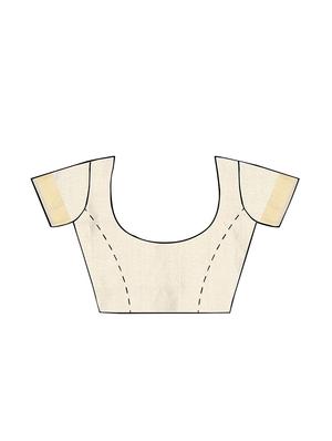 The Chennai Silks cream saree with blouse - 14454377 - Standard Image - 2