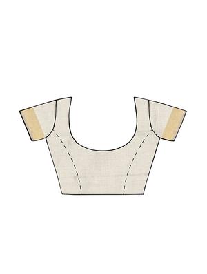 The Chennai Silks cream saree with blouse - 14454387 - Standard Image - 2