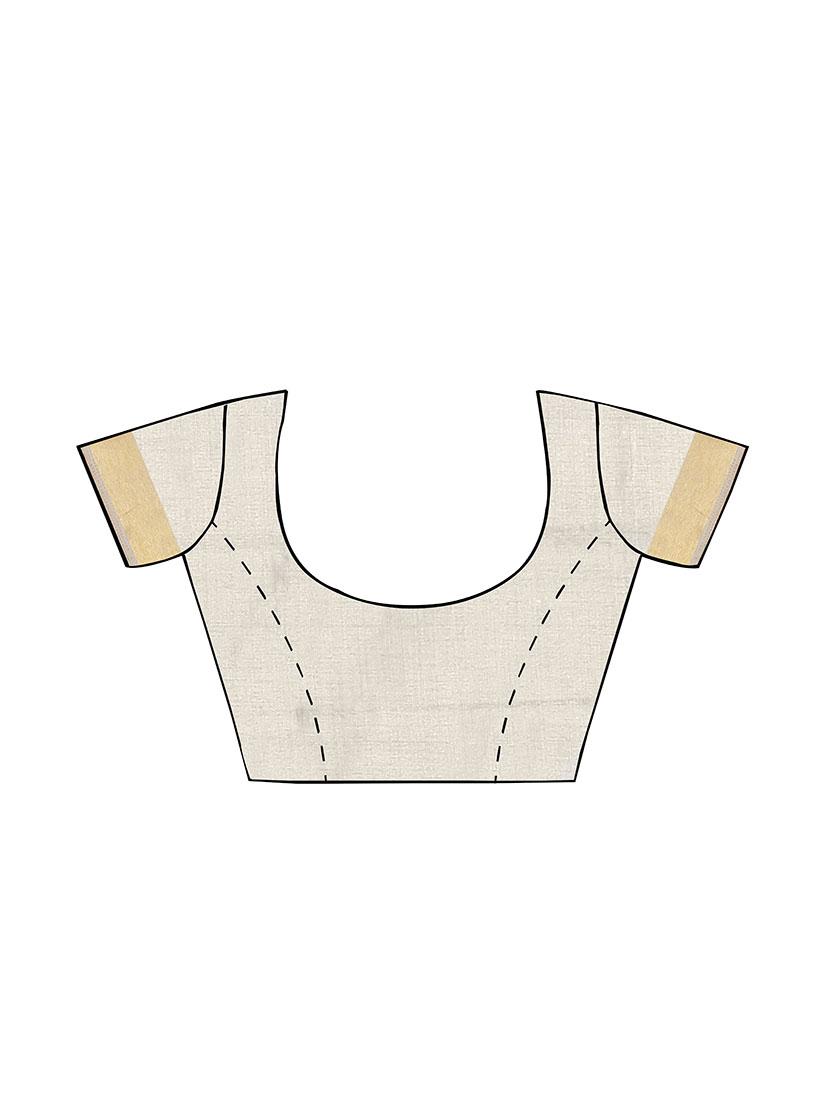 The Chennai Silks cream saree with blouse - 14454387 - Zoom Image - 2