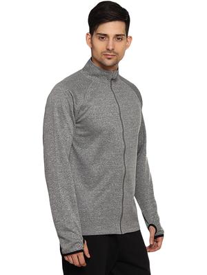 grey solid casual jacket - 14455566 - Standard Image - 2