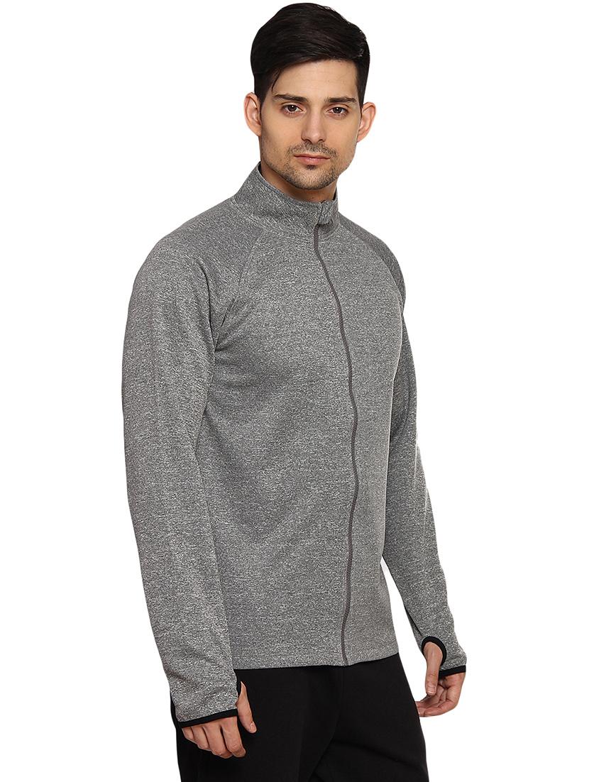grey solid casual jacket - 14455566 - Zoom Image - 2