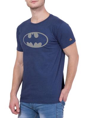 navy blue cotton chest print tshirt - 14455669 - Standard Image - 2