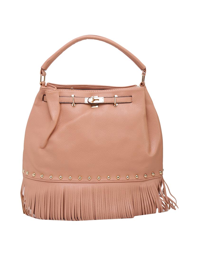 pink leatherette hobo handbag - 14456729 - Zoom Image - 2