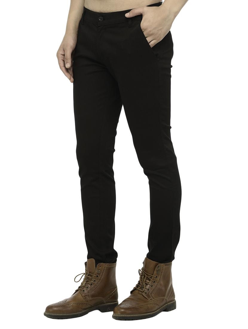 black cotton chinos casual trousers - 14457192 - Zoom Image - 2