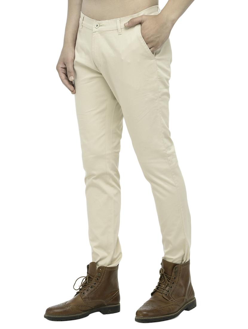 white cotton chinos casual trousers - 14457194 - Zoom Image - 2