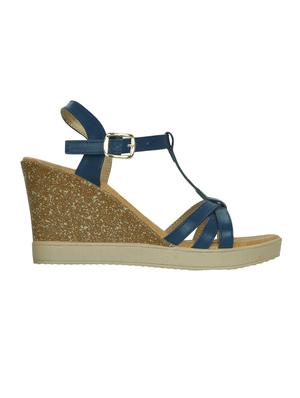 blue ankle strap wedge - 14457859 - Standard Image - 2