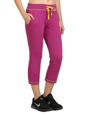 Purple cotton blend sports capri - 14457912 - Standard Image - 2