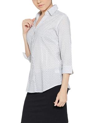 white colored printed shirt - 14458250 - Standard Image - 2
