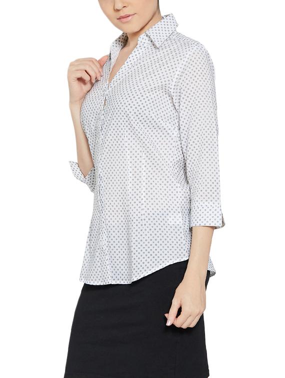 white colored printed shirt - 14458250 - Zoom Image - 2