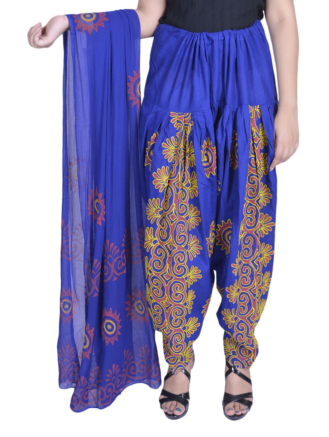 blue dupatta salwar set - 14459260 - Zoom Image - 2