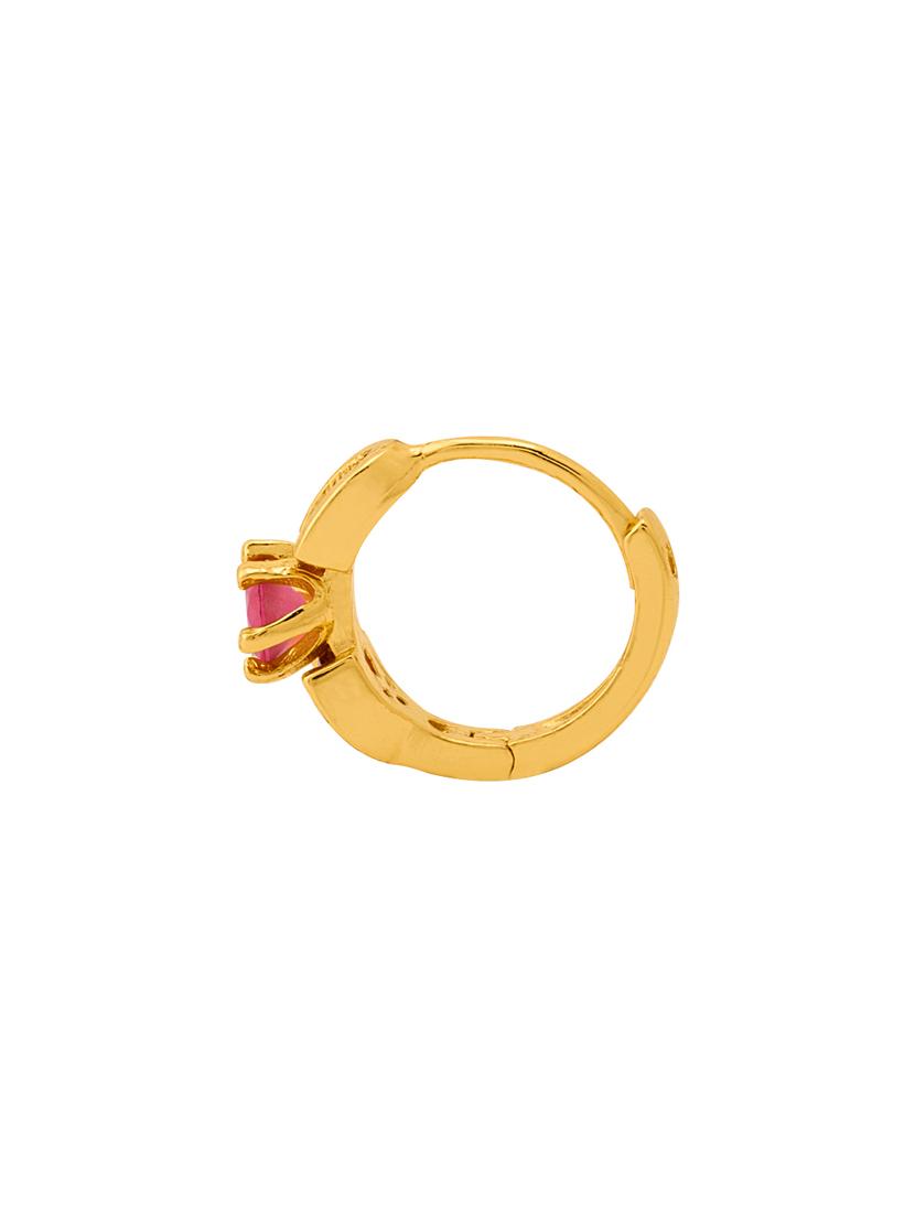 gold brass hoop earring - 14460452 - Zoom Image - 2
