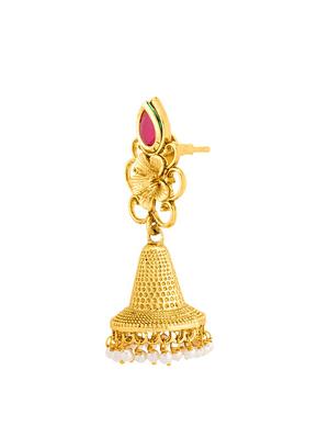 gold copper jhumka earrings - 14460676 - Standard Image - 2