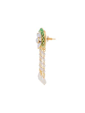 gold brass drop earrings - 14461450 - Standard Image - 2
