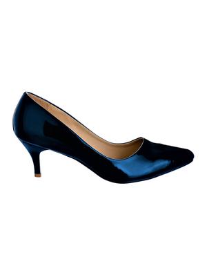 blue faux leather slip on pumps - 14462215 - Standard Image - 2