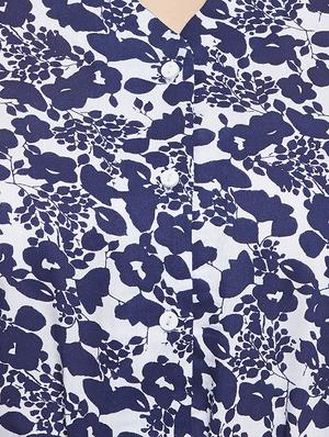 navy blue printed dress - 14462523 - Standard Image - 5