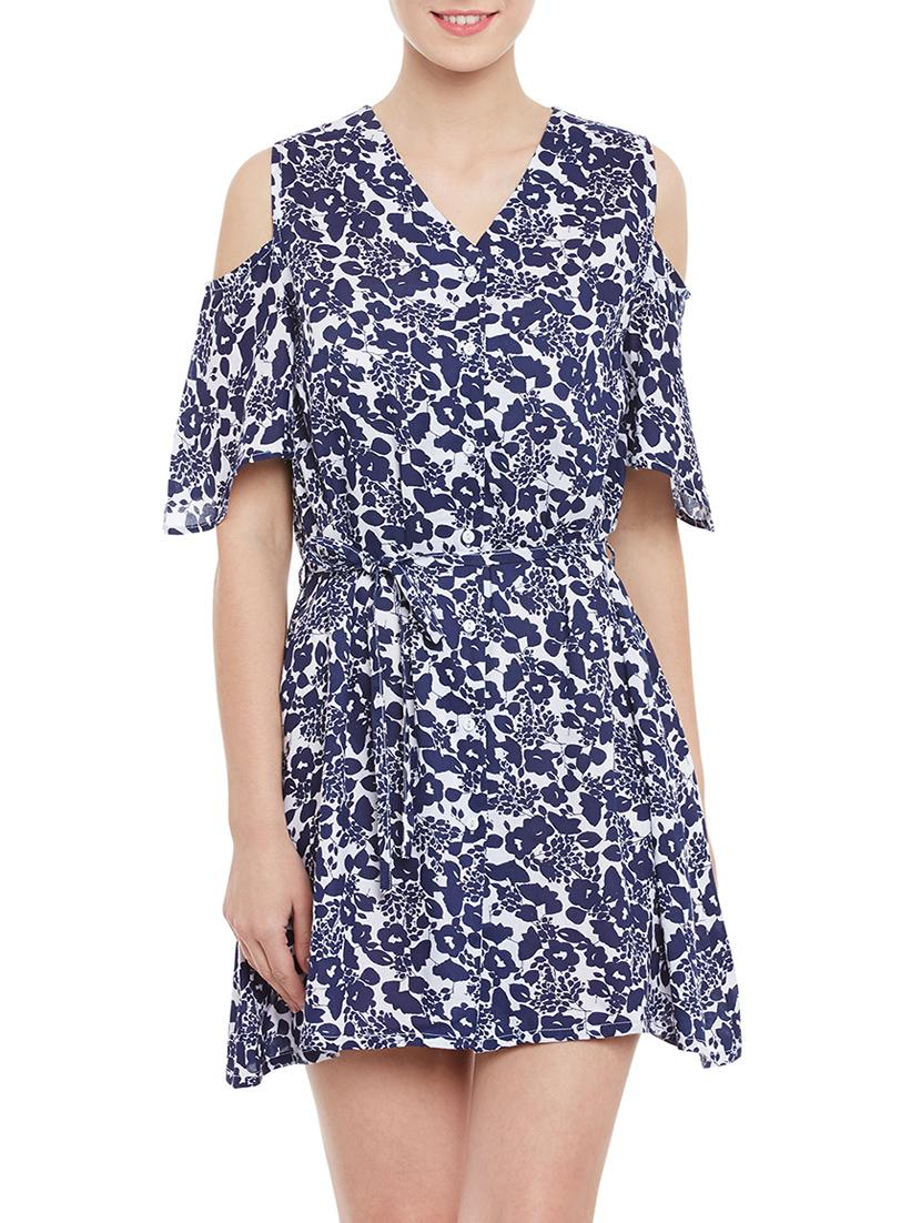 navy blue printed dress - 14462523 - Zoom Image - 2