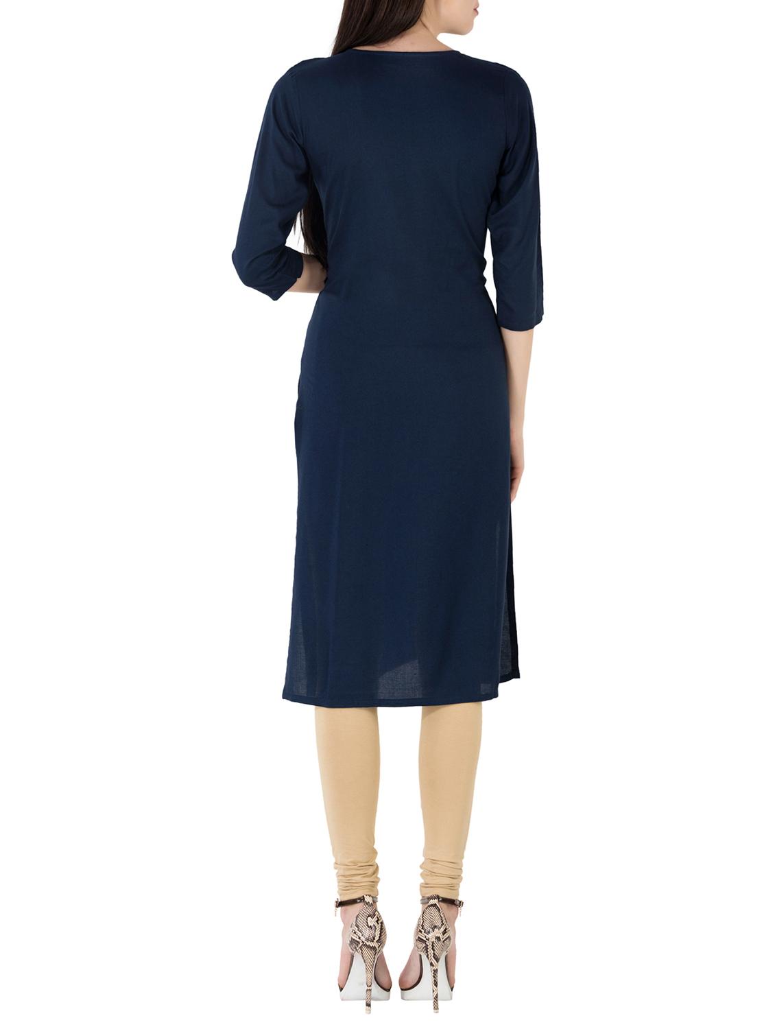 embroidered straight kurta - 14463811 - Zoom Image - 2