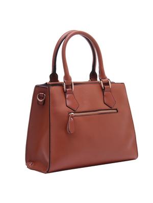brown leatherette regular handbag - 14464086 - Standard Image - 2