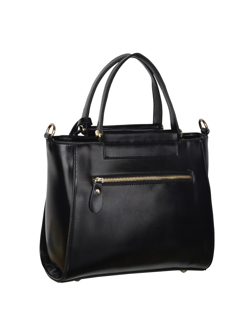 black leatherette regular handbag - 14464088 - Zoom Image - 2