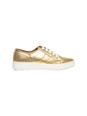 gold leatherette laceup sneakers - 14464635 - Standard Image - 2
