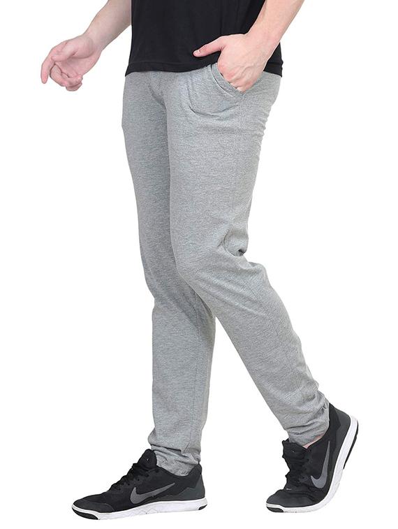 grey cotton full length track pant - 14465497 - Zoom Image - 2