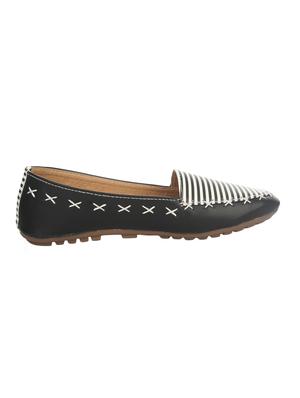 black faux leather slip on ballerina - 14465656 - Standard Image - 2