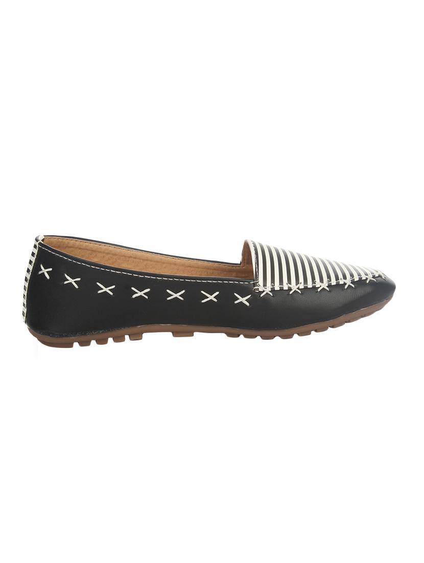 black faux leather slip on ballerina - 14465656 - Zoom Image - 2