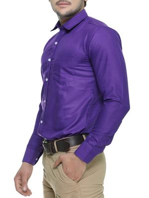 purple cotton casual shirt - 14467141 - Standard Image - 2