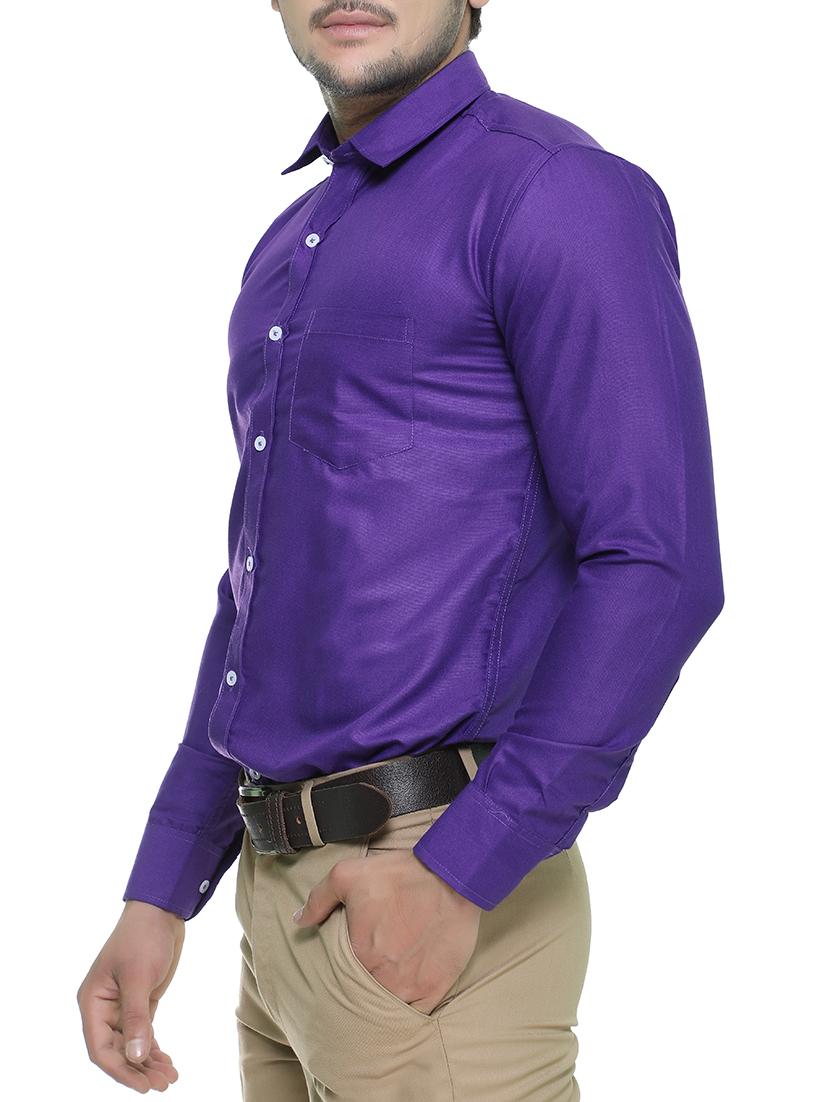 purple cotton casual shirt - 14467141 - Zoom Image - 2