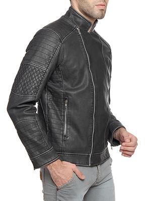 black leatherette biker jacket - 14467834 - Standard Image - 2