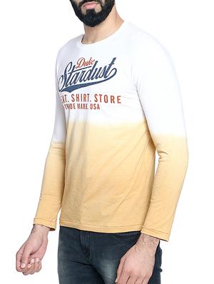 beige cotton chest print t-shirt - 14467902 - Standard Image - 2