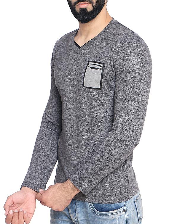 grey cotton pocket t-shirt - 14467908 - Zoom Image - 2