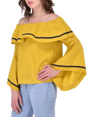 yellow cotton casual top - 14468188 - Standard Image - 2