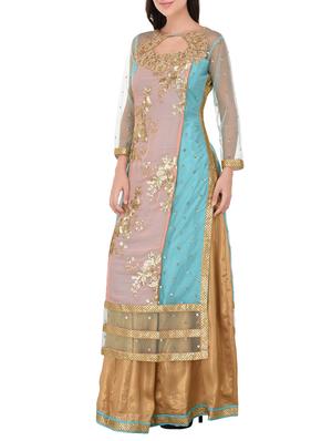 multicolored georgette stitched skirt suit - 14469108 - Standard Image - 2