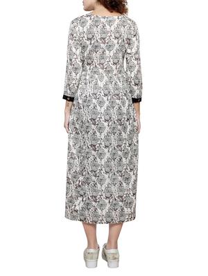 Grey cotton a-line kurta - 14469834 - Standard Image - 2