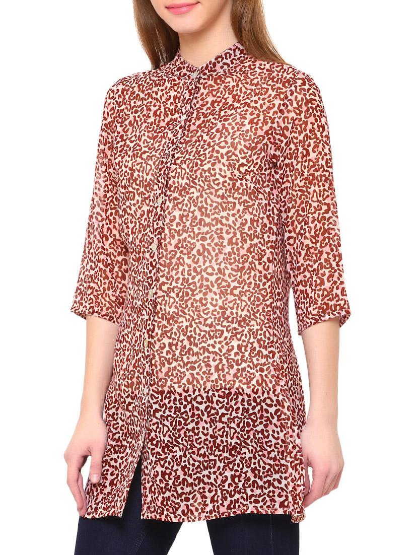 Brown printed tunic - 14469920 - Zoom Image - 2