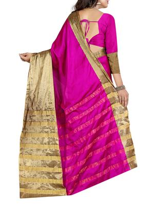 pink bordered saree with blouse - 14471086 - Standard Image - 2