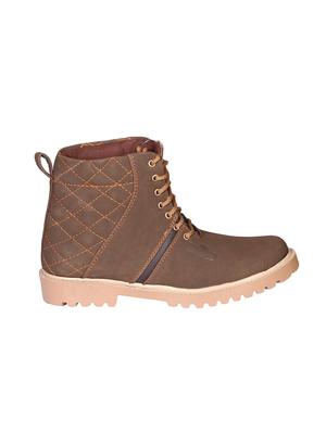 brown leatherette high ankle boot - 14471318 - Standard Image - 2