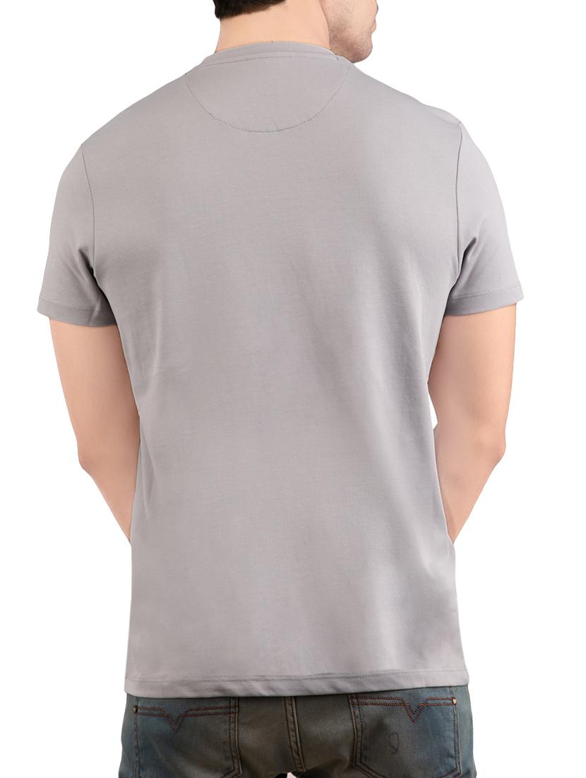 grey cotton chest print t-shirt - 14471947 - Zoom Image - 2