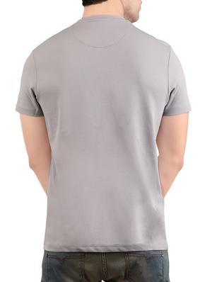 grey cotton chest print t-shirt - 14472017 - Standard Image - 2