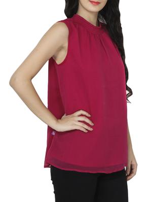 smocking detail mock neck top - 14472280 - Standard Image - 2