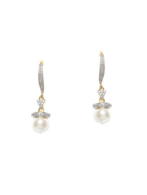 white metal drop earrings - 14475095 - Very Small Image - 1