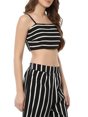 cami neck striped crop top - 14476519 - Standard Image - 2