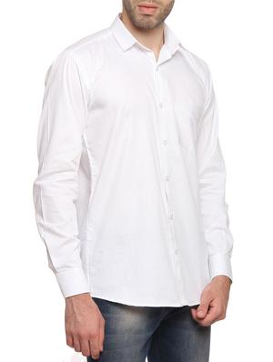 white cotton blend casual shirt - 14476652 - Standard Image - 2