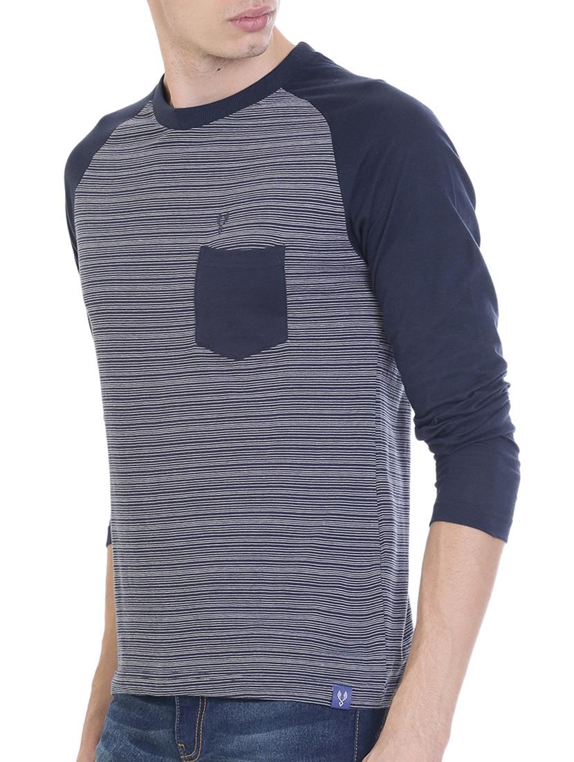 navy blue cotton raglan tshirt - 14477667 - Zoom Image - 2