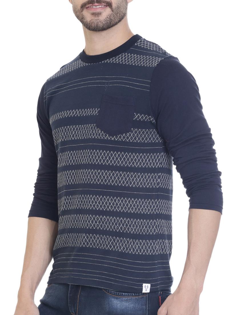 navy blue cotton pocket t-shirt - 14477670 - Zoom Image - 2