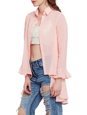 Pink asymmetric shrug - 14477938 - Standard Image - 2